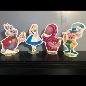 8 Alice and Wonderland Centerpiece Doublesided Disney props 12” Tall